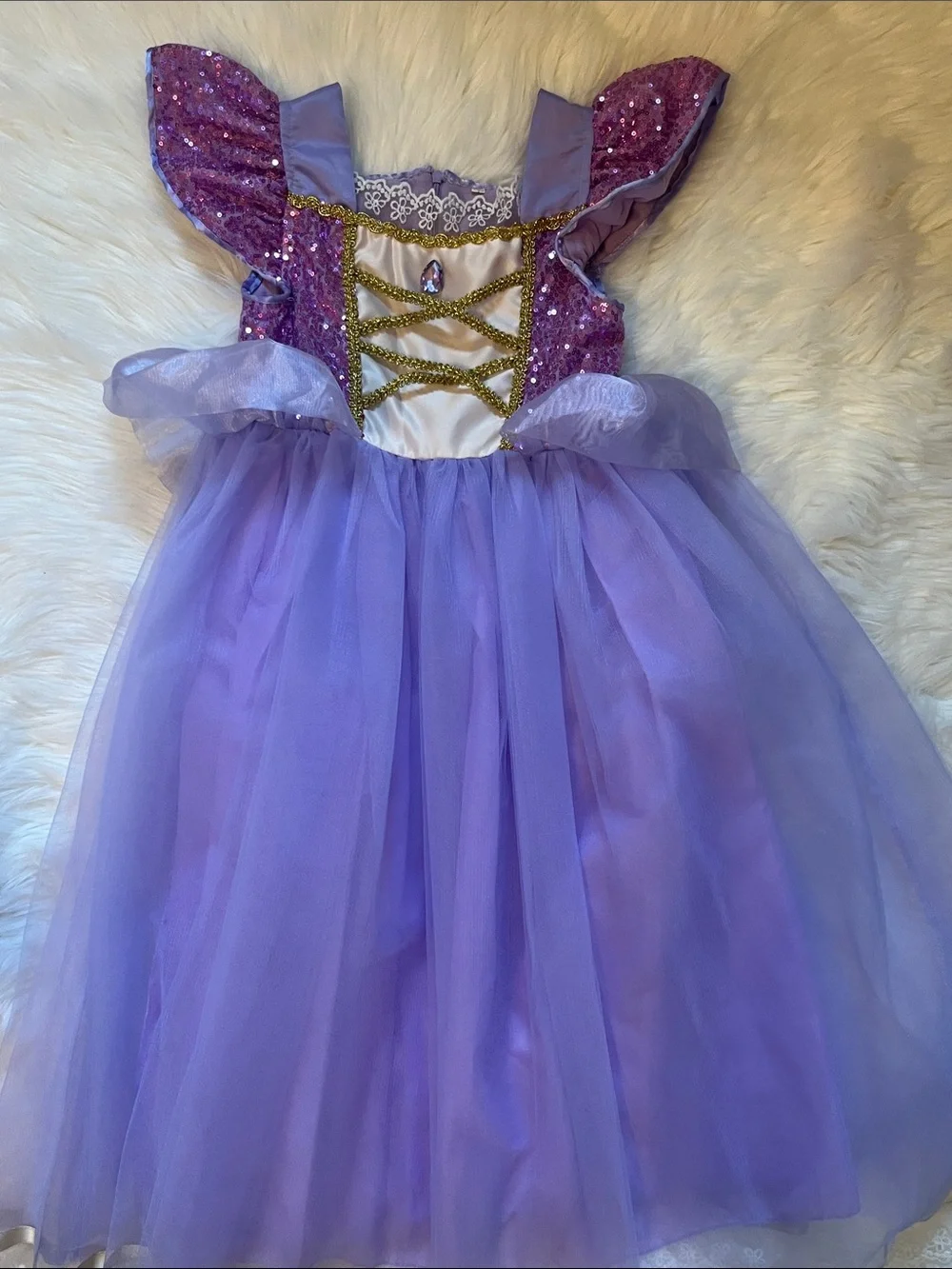 Rapunzel Princess Tulle Costume Dress for Kids